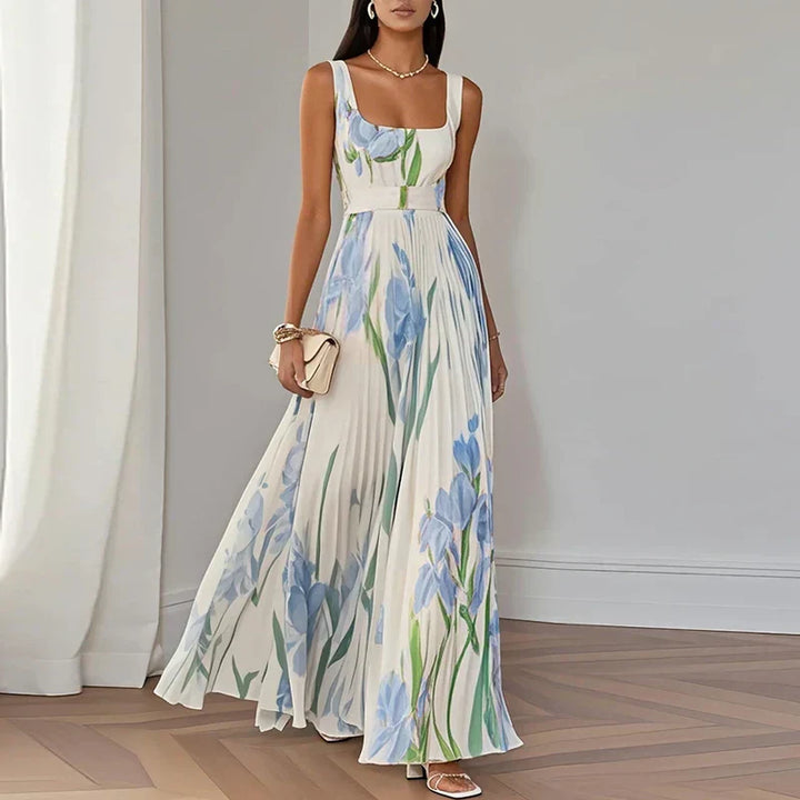 Graceful Floral A-Line Maxi Dress