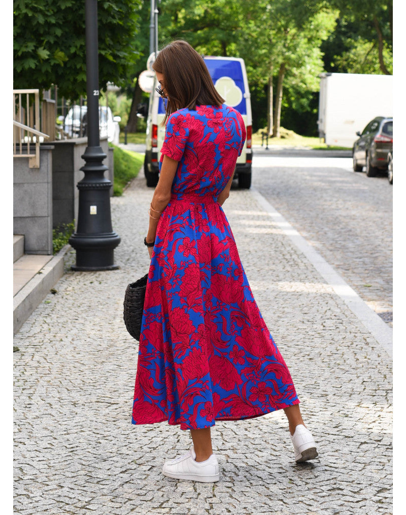 Judy | Chic Floral V-Neck Dress
