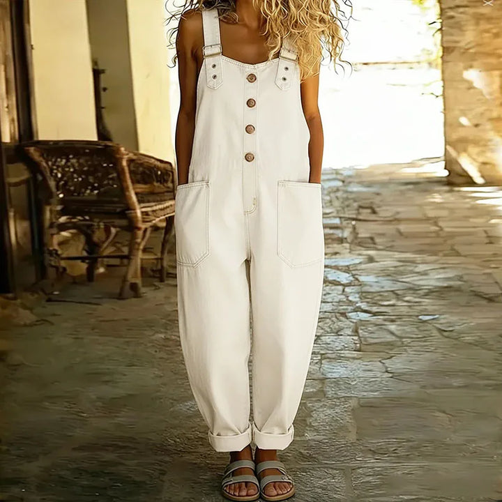 Mae | Retro-Inspired Soft Cotton Denim Overalls with Adjustable Straps