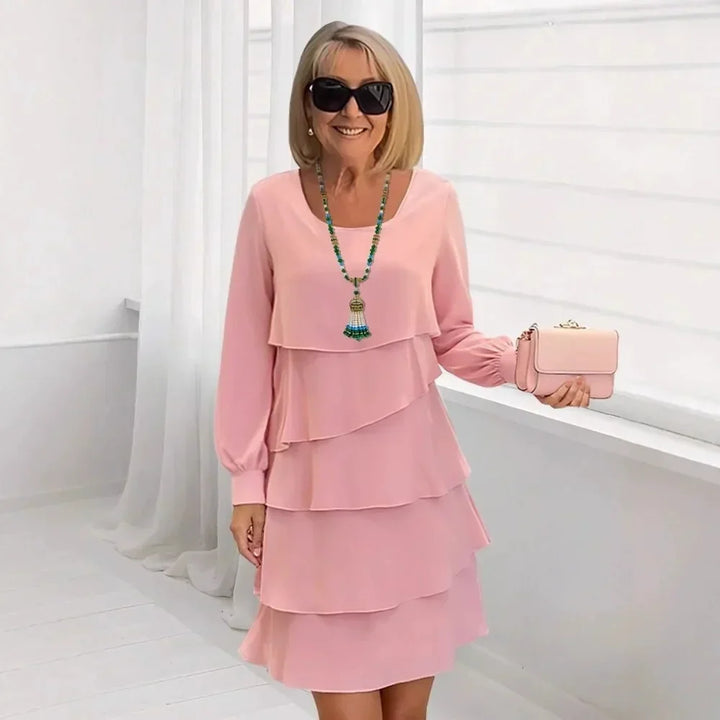Margaret | Elegant Long Sleeve Ruffle Dress for Ultimate Comfort