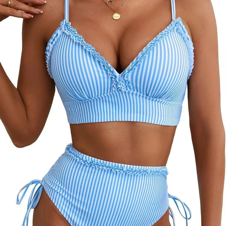 Ruffle-Trim Tummy-Control Bikini
