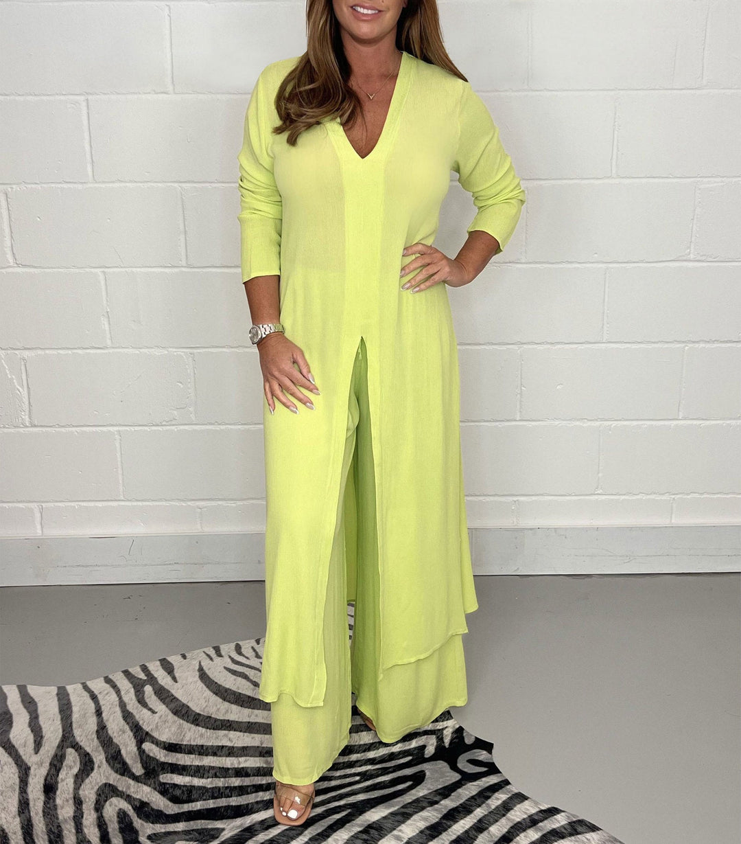 Audrey | V-Neck Longline Two-Piece Set