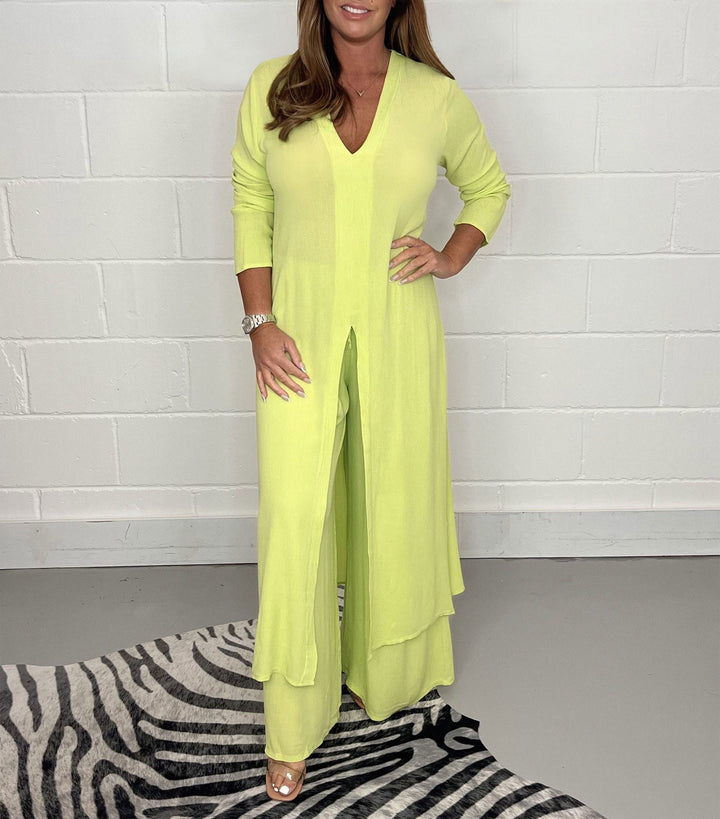 Audrey | V-Neck Longline Two-Piece Set