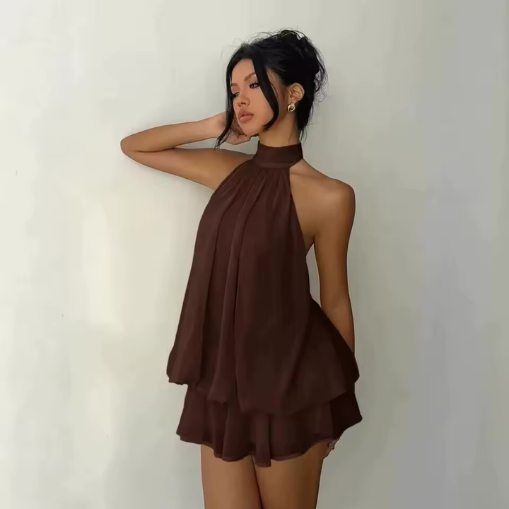 Madison – Backless Ruffle Mini Dress