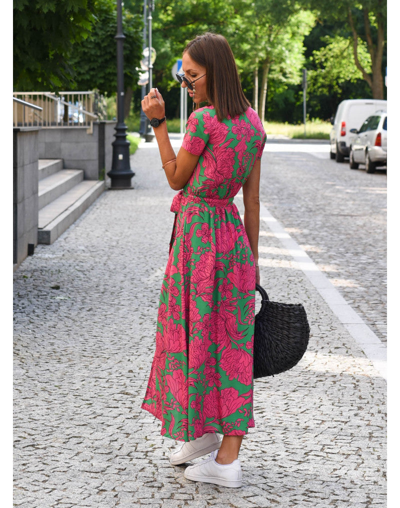 Judy | Chic Floral V-Neck Dress