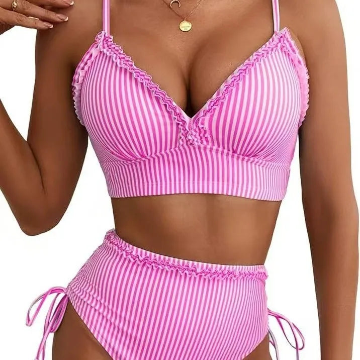 Ruffle-Trim Tummy-Control Bikini