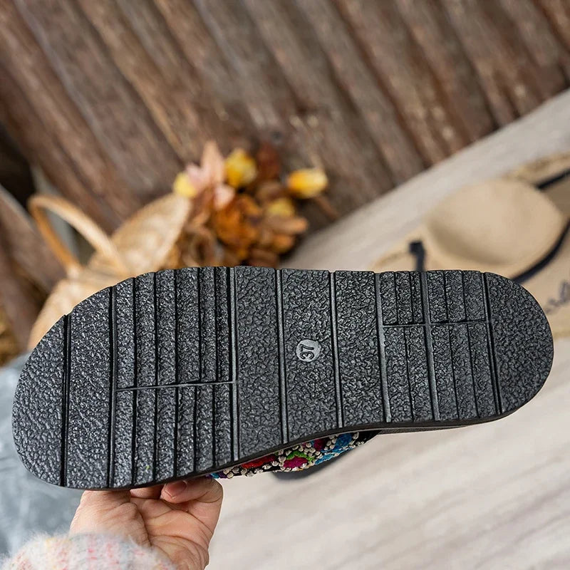 Embroidered Slide Sandal | Platform Comfort, Zero Effort