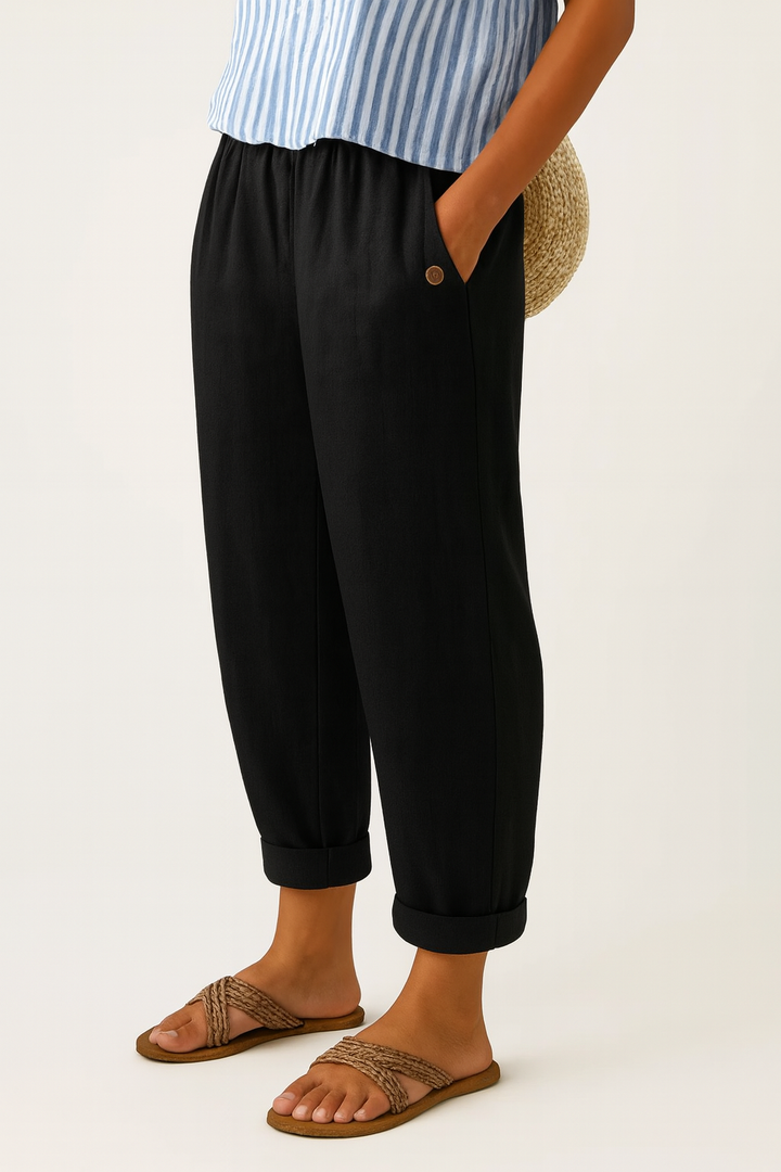 Romina™ Classic Linen-Cotton Trousers