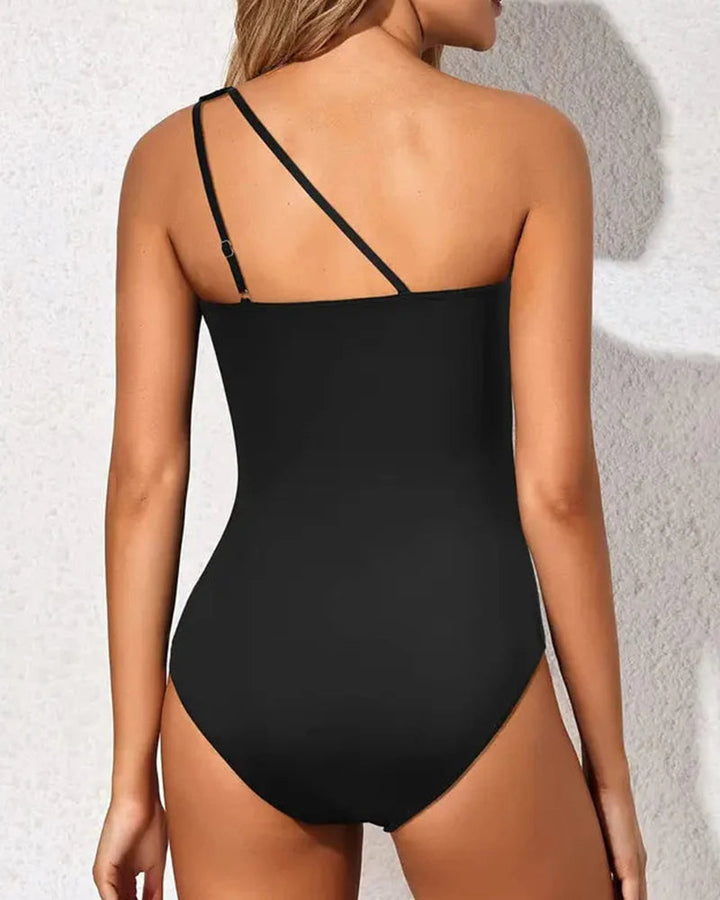 One Shoulder One Piece Swimsuit for Women Tummy Control