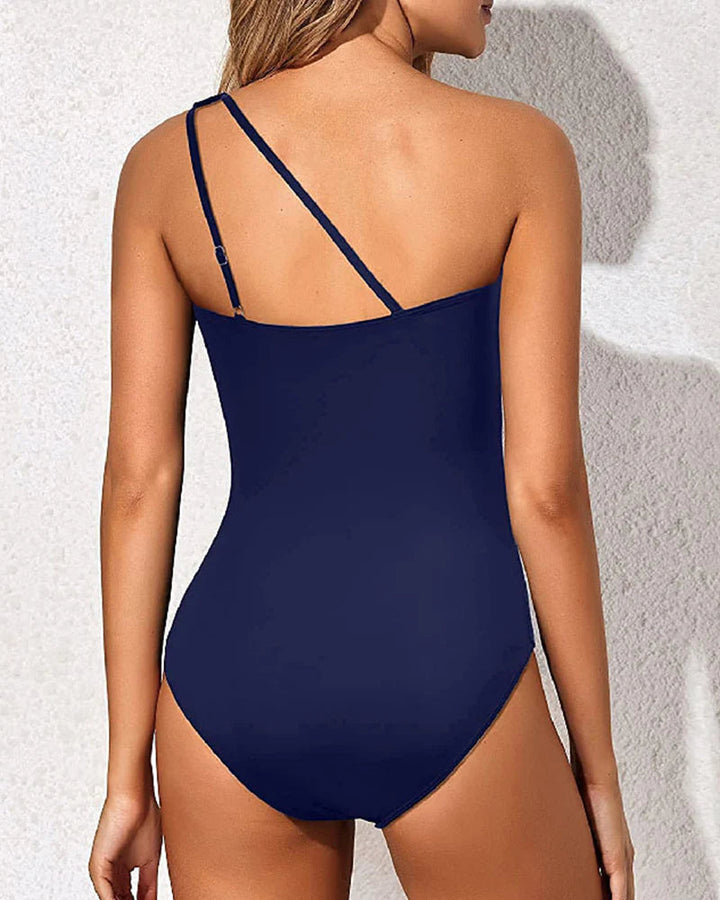 One Shoulder One Piece Swimsuit for Women Tummy Control