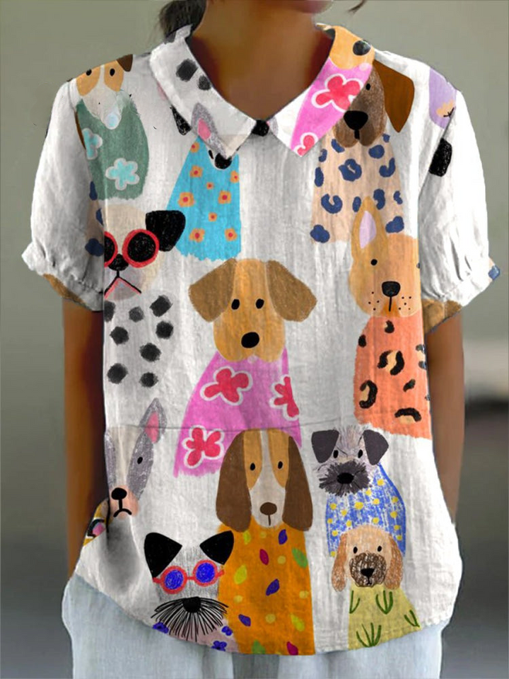 Tanya | Artistic Patchwork Collar Blouse