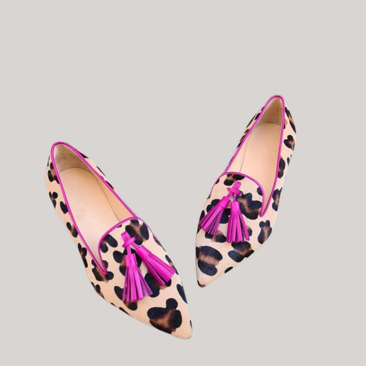 Women's Loafers in Pink Leopard Print
