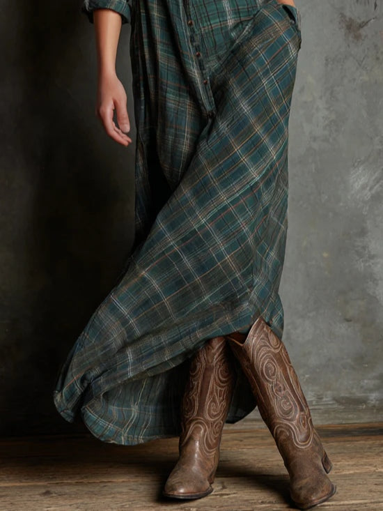 Valentina | Long Plaid Dress