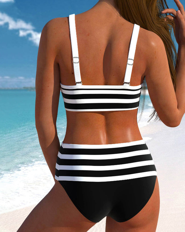 Lula - Striped High-Cut Bikini