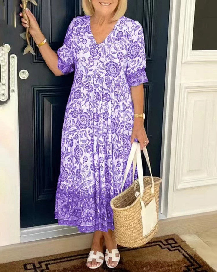 Keisha | Elegant Floral V-Neck