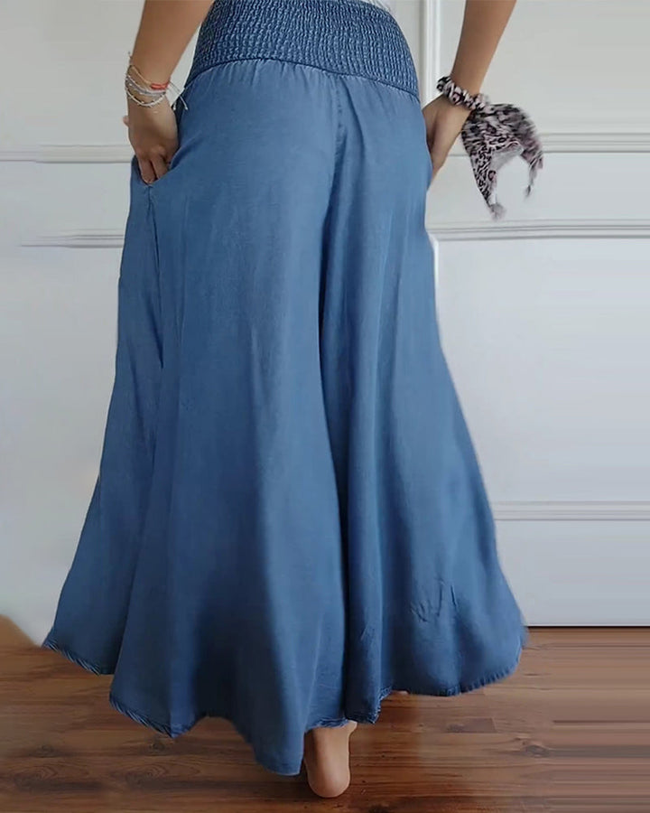 Reina - Comfy Wide-Leg Trousers Beach
