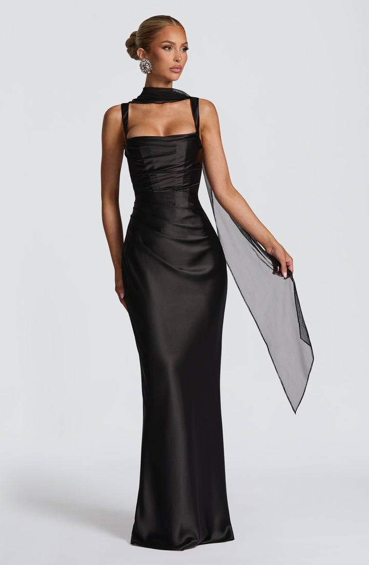 Black Calanthe Maxi Dress