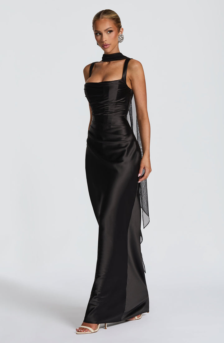 Black Calanthe Maxi Dress
