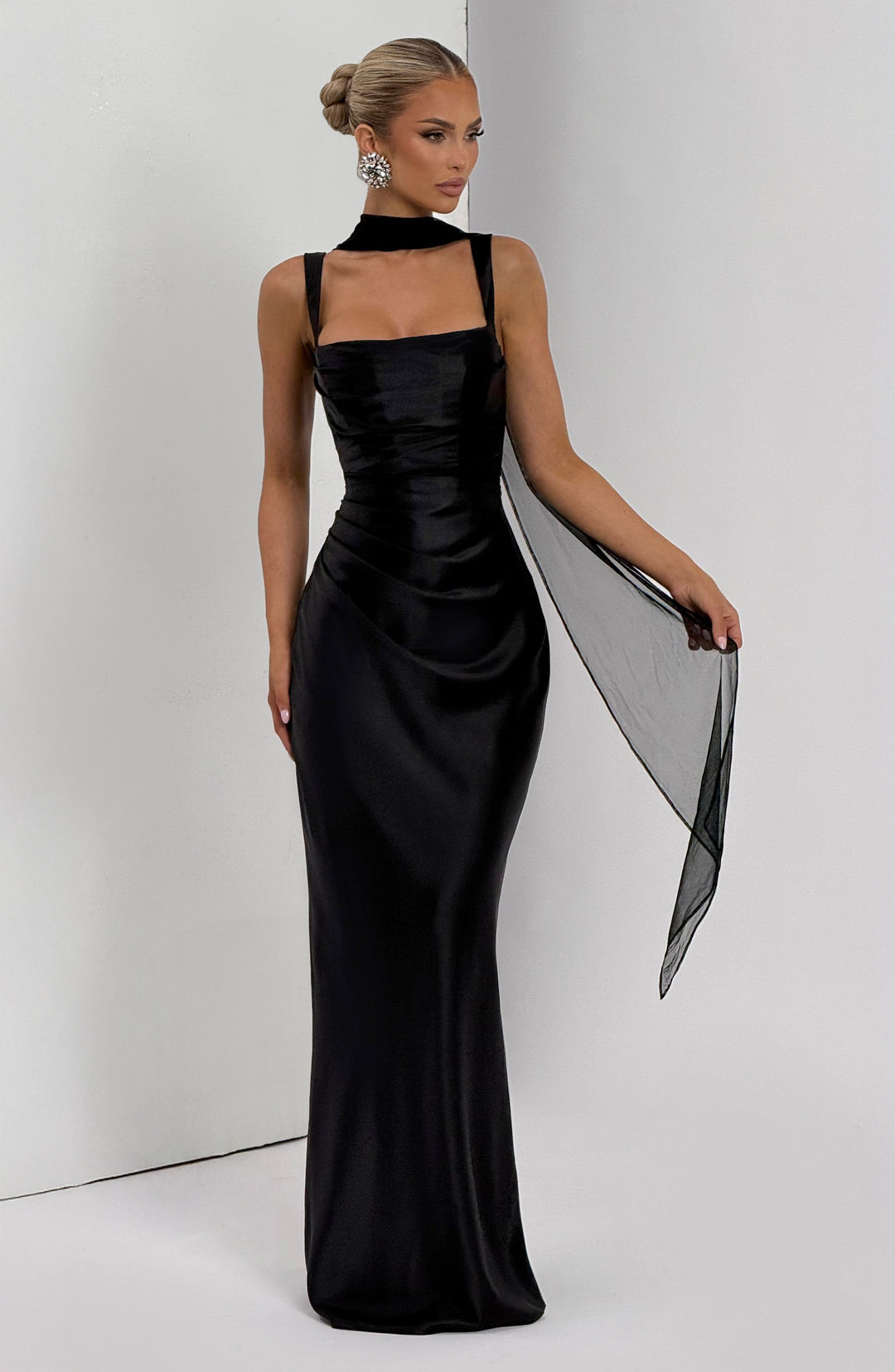 Black Calanthe Maxi Dress