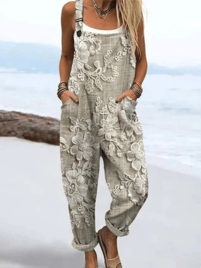 Davi - Retro Chic Flowy Jumpsuit