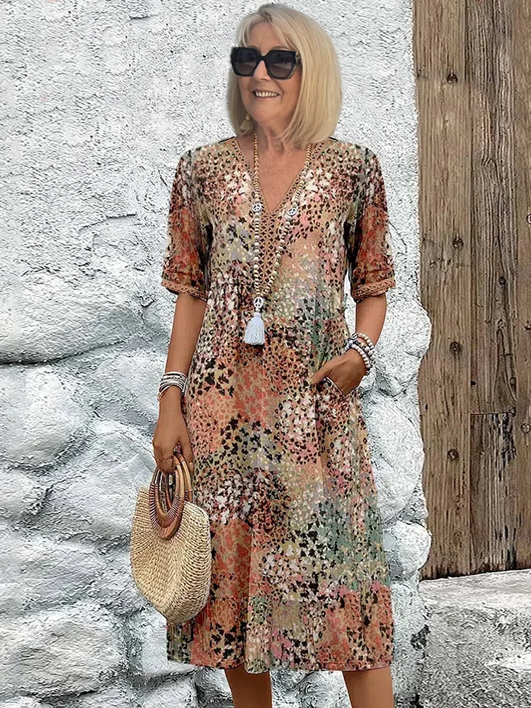 Rachel Colorful Midi Dress