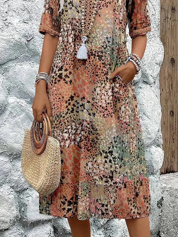 Rachel Colorful Midi Dress