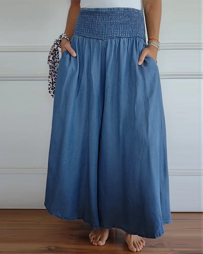 Reina - Comfy Wide-Leg Trousers Beach
