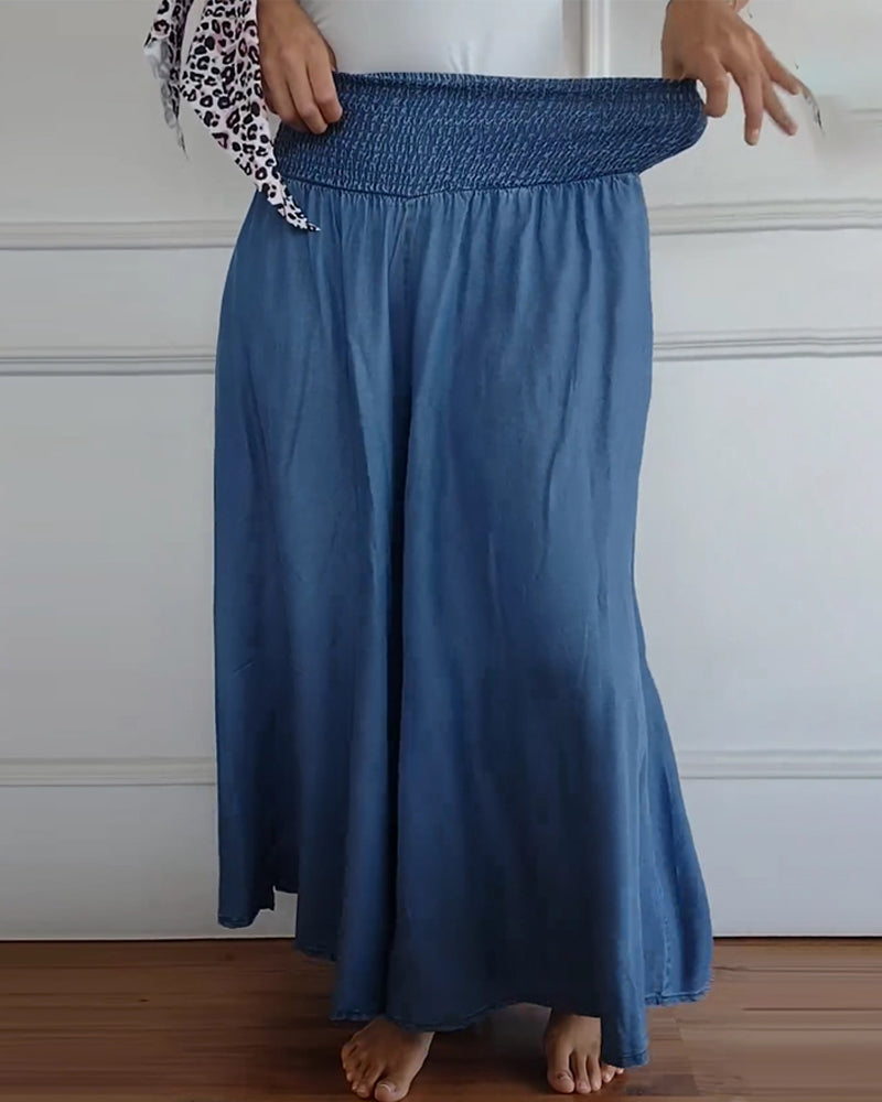 Reina - Comfy Wide-Leg Trousers Beach