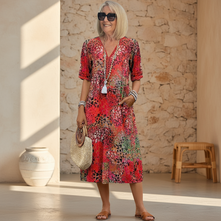 Rachel Colorful Midi Dress