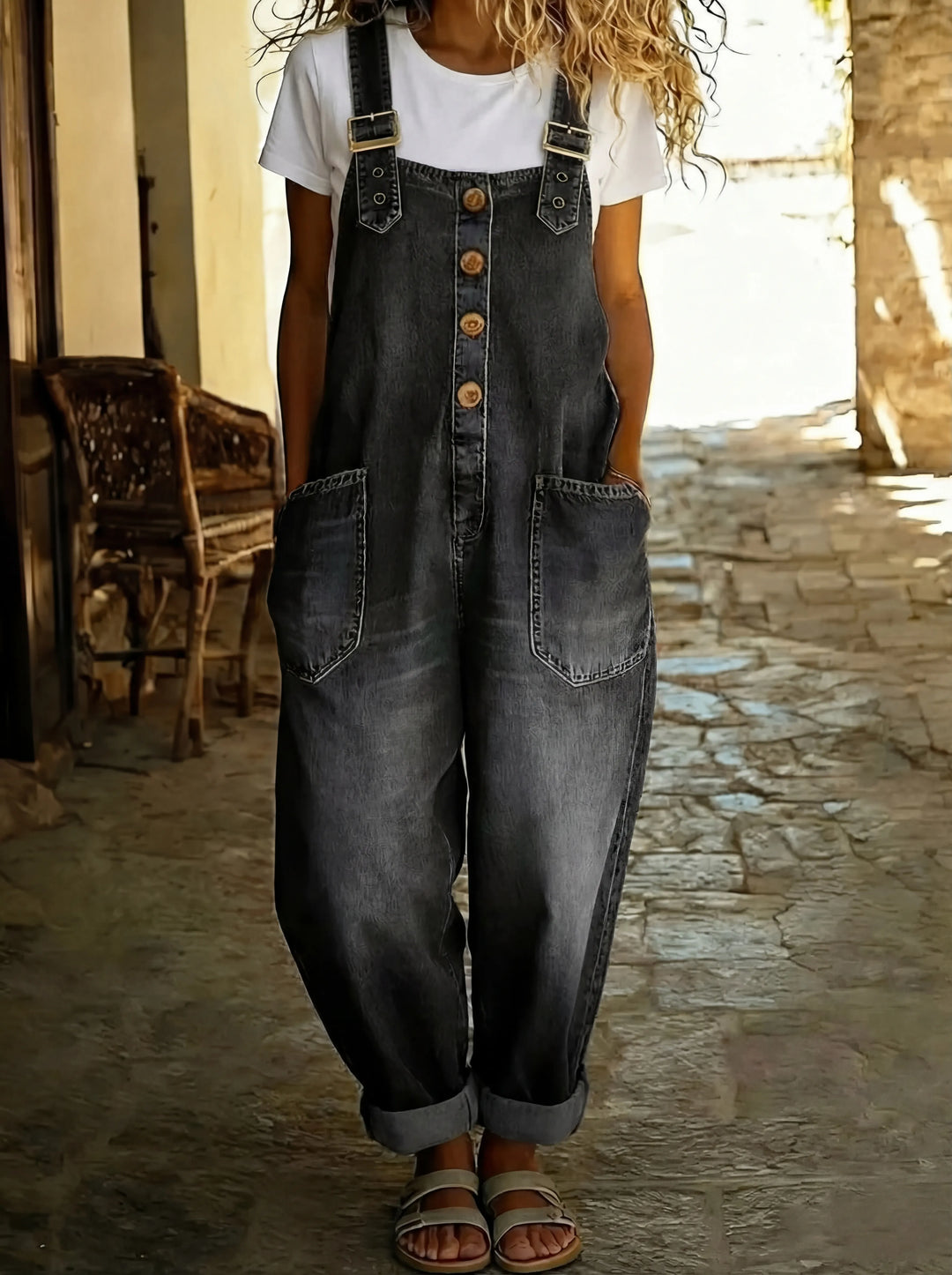 Manon™ - Casual Denim Overalls with Adjustable Buckle