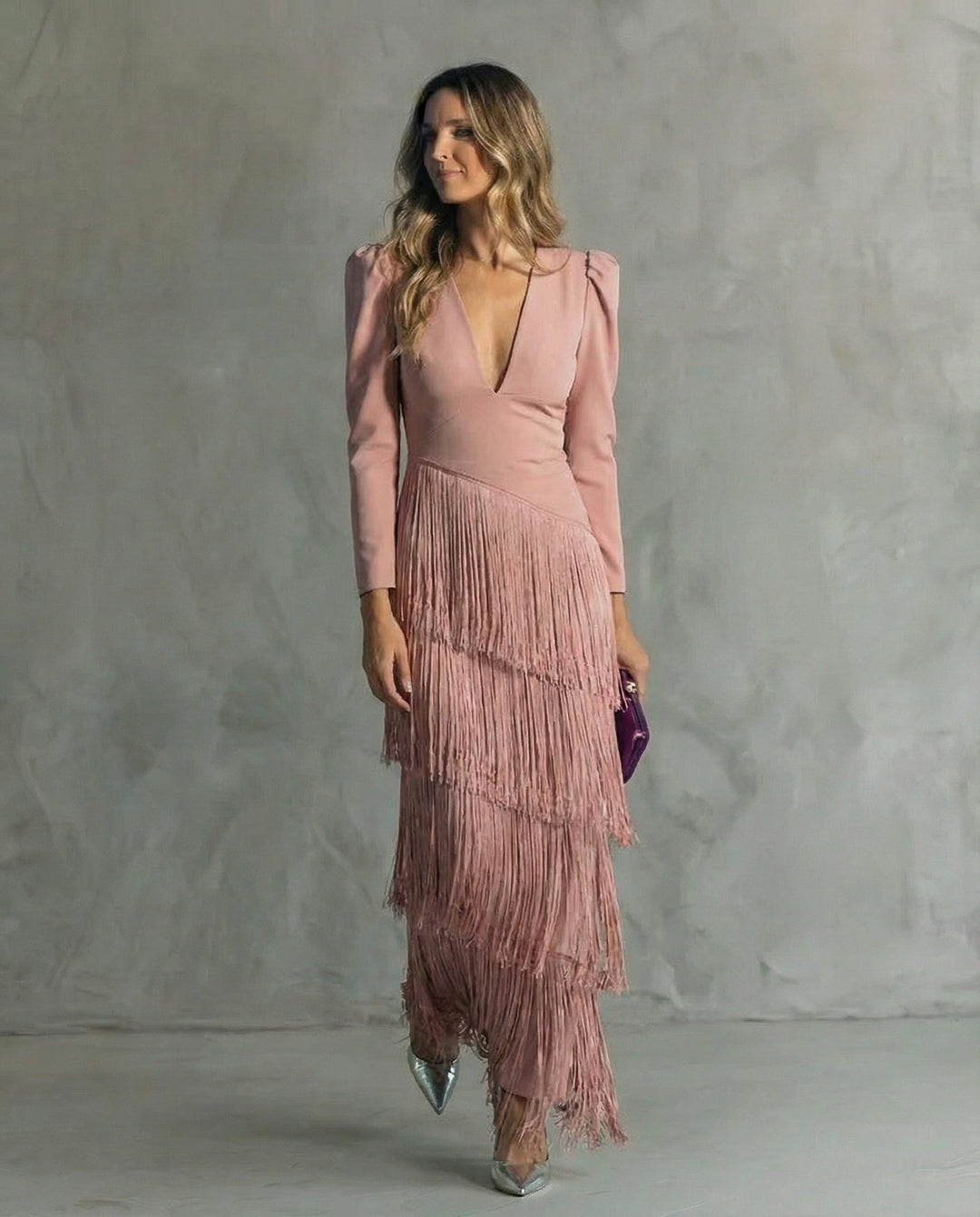 Chiara – Chic Dress Featuring Fringe Sleeves