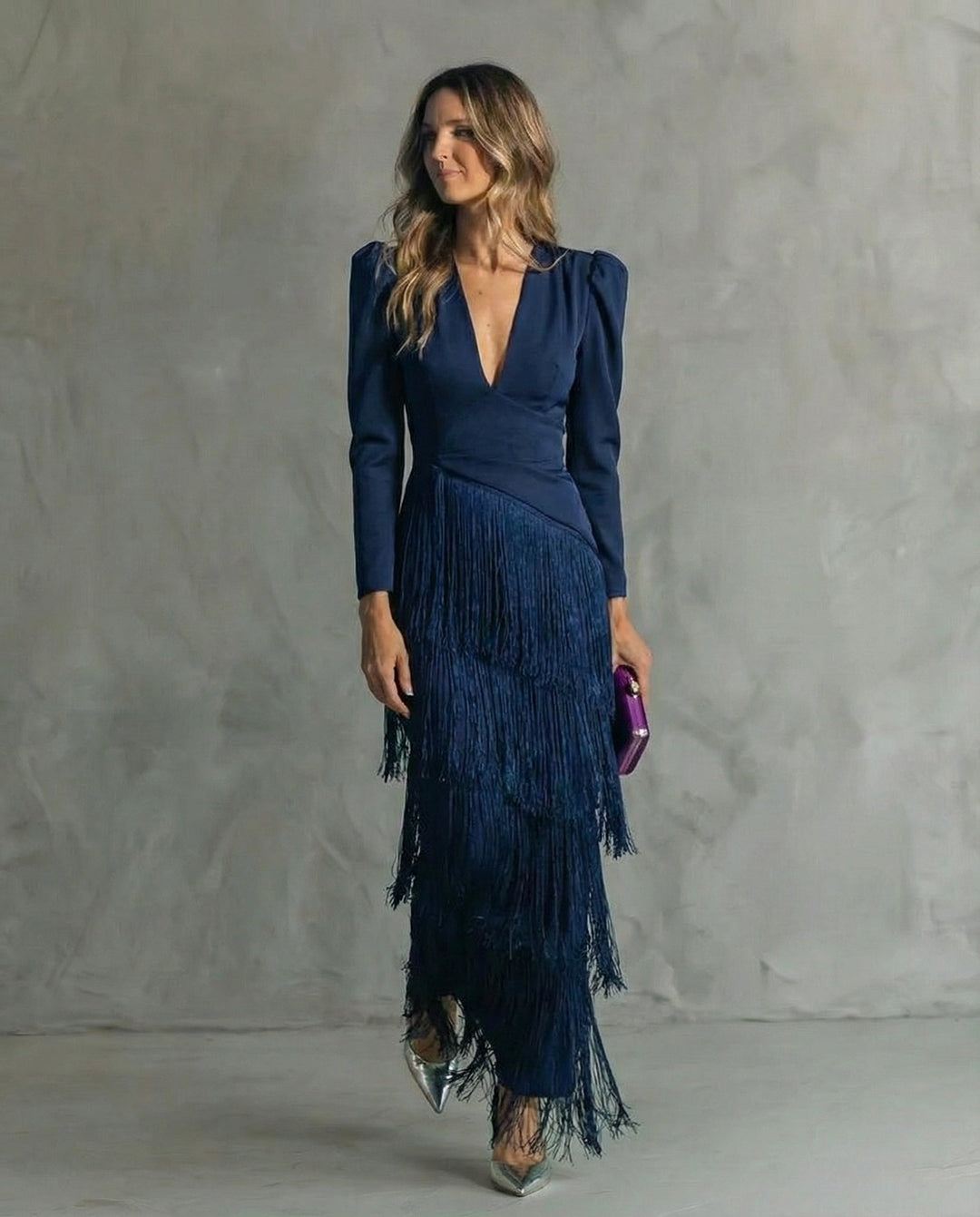 Chiara – Chic Dress Featuring Fringe Sleeves