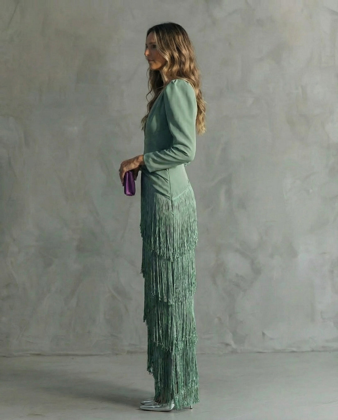 Chiara – Chic Dress Featuring Fringe Sleeves