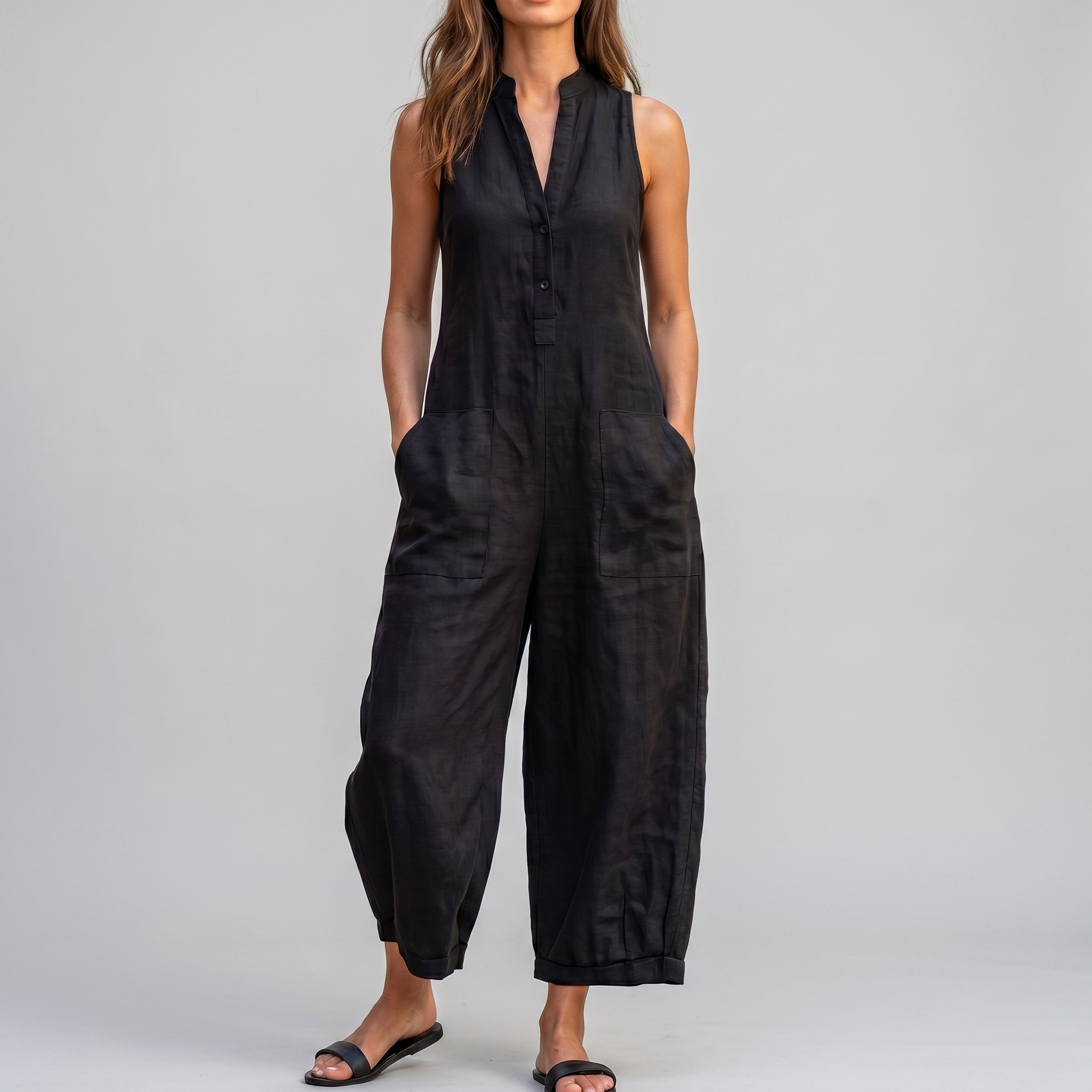 AirJump™ | Women's Sleeveless Wide-Leg Jumpsuit" can be rewritten as "AirJump™ | Women's Sleeveless Wide-Leg Romper.
