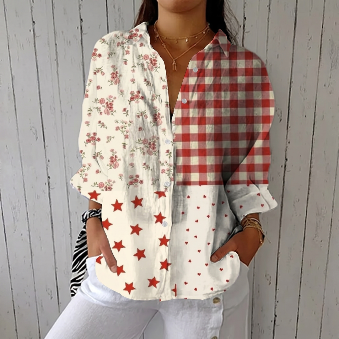 Elise™ | Rustic Patchwork Blouse