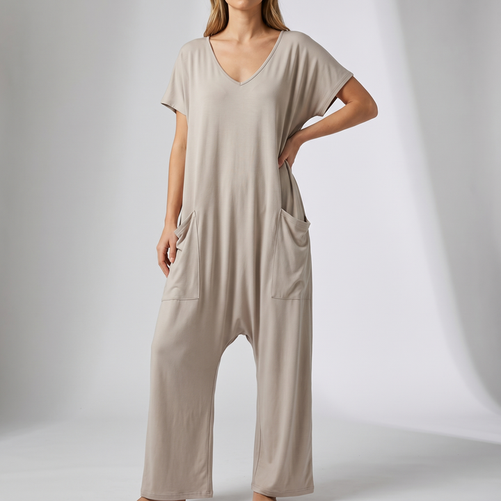 Chic Wrap-Front Resort Jumpsuit