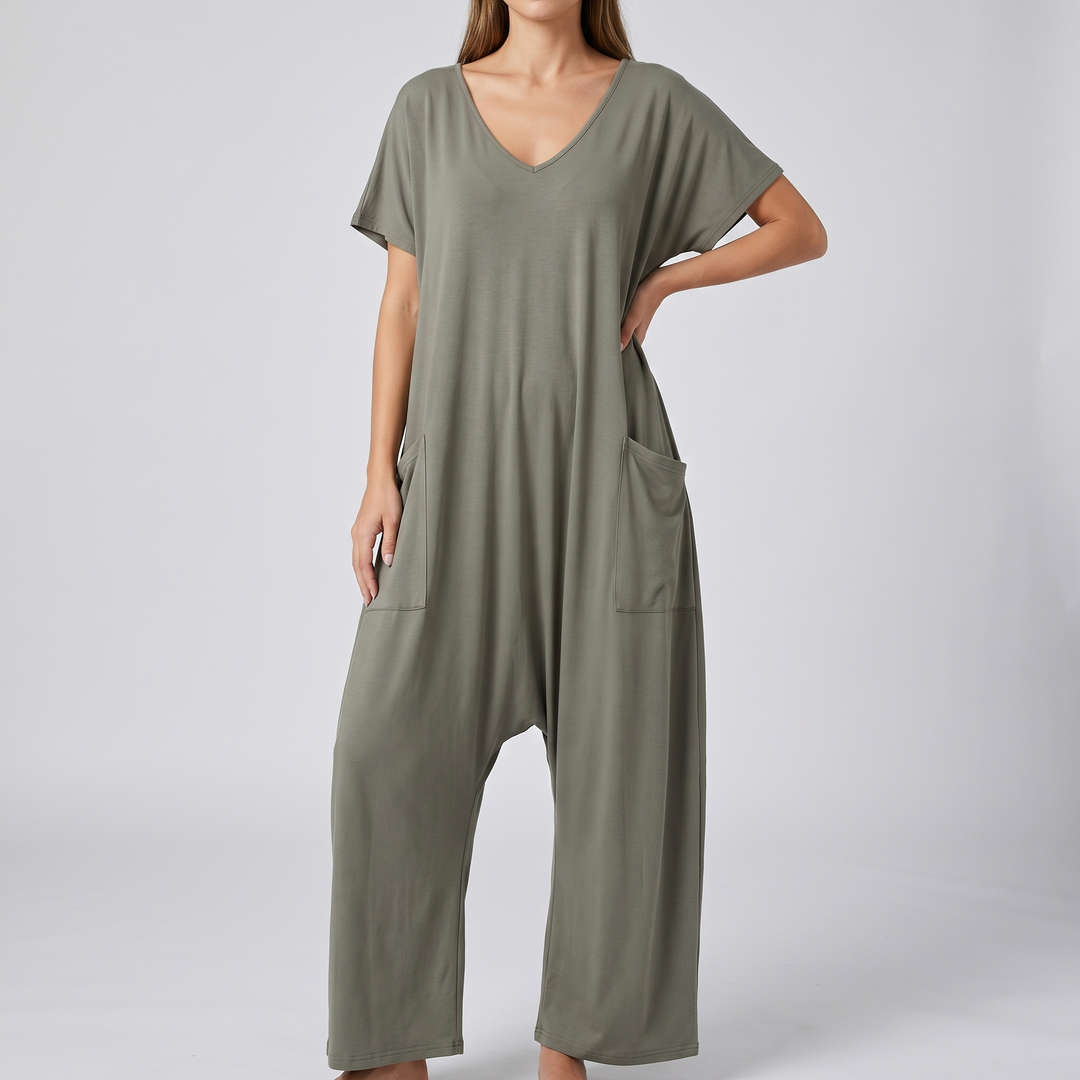 Chic Wrap-Front Resort Jumpsuit