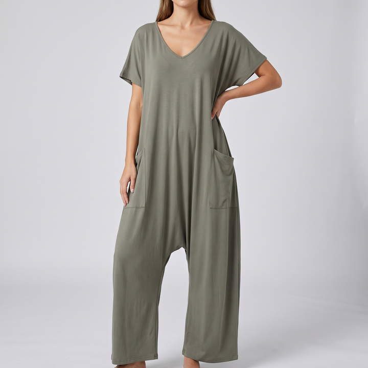 Chic Wrap-Front Resort Jumpsuit