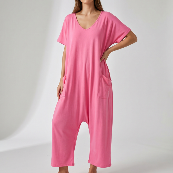 Chic Wrap-Front Resort Jumpsuit