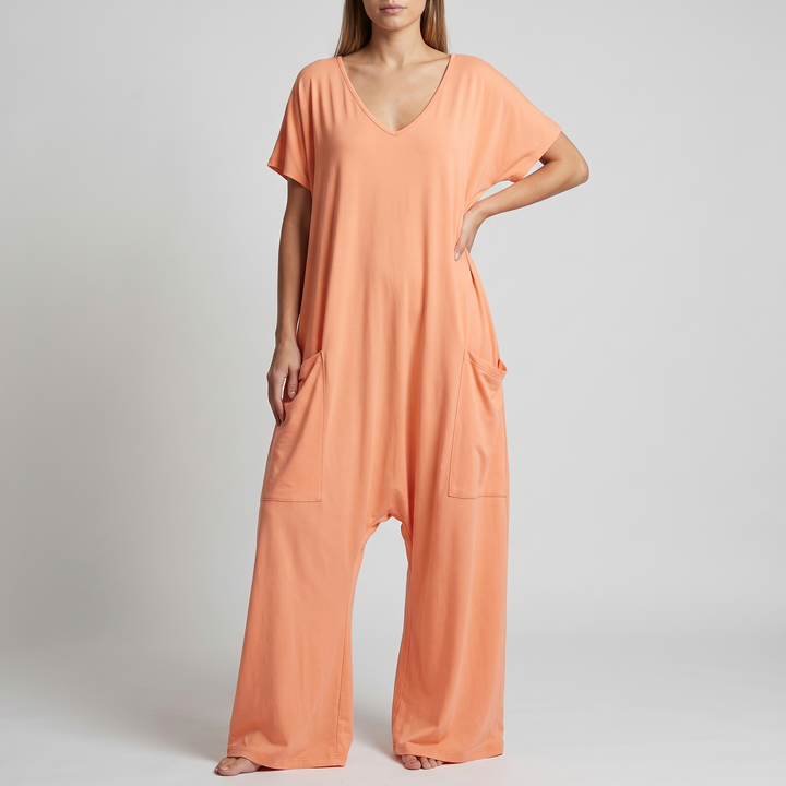Chic Wrap-Front Resort Jumpsuit