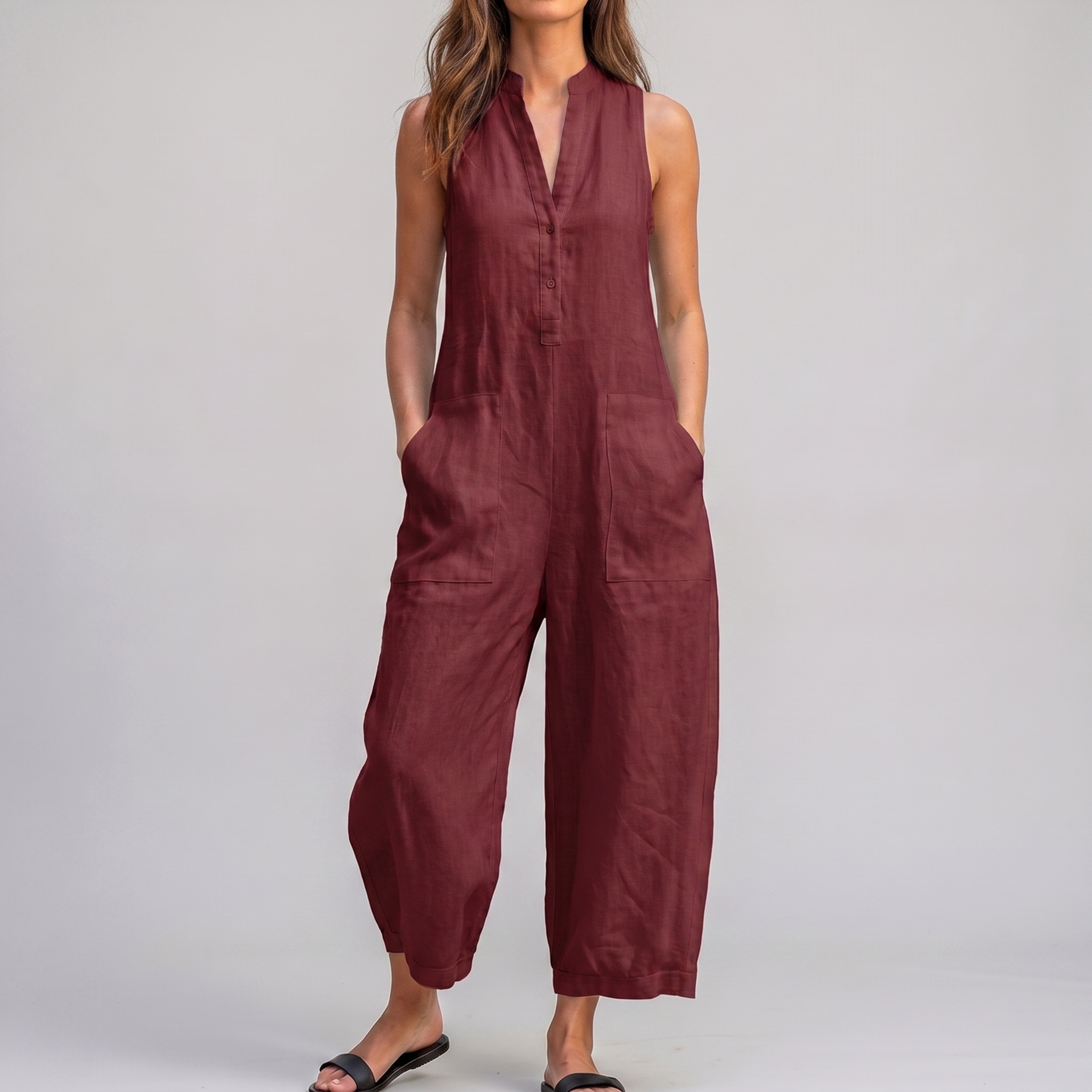 AirJump™ | Women's Sleeveless Wide-Leg Jumpsuit" can be rewritten as "AirJump™ | Women's Sleeveless Wide-Leg Romper.