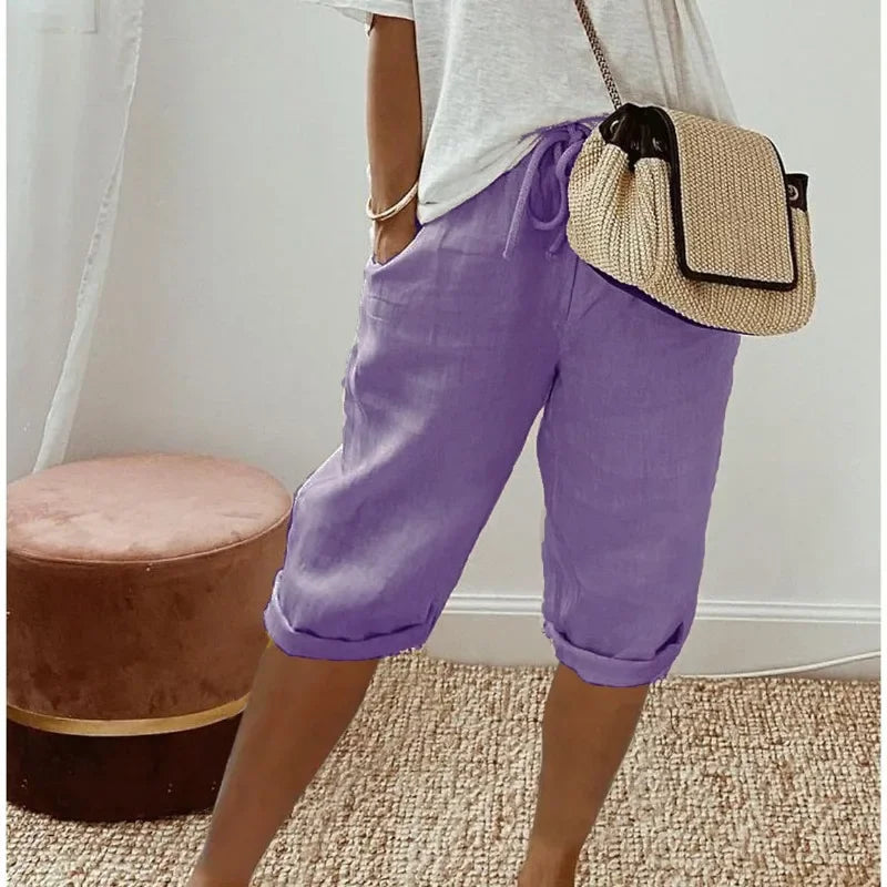 Janet | Full-Length Linen Shorts