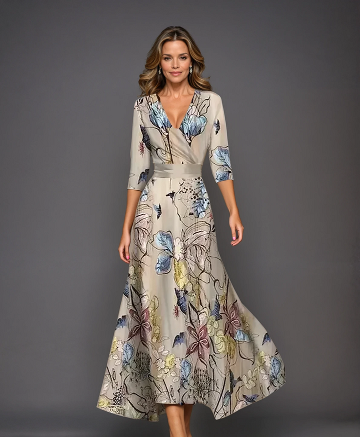Aria™ | Elegant Floral Print Dress