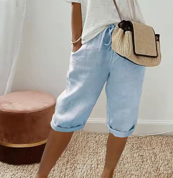 Janet | Full-Length Linen Shorts