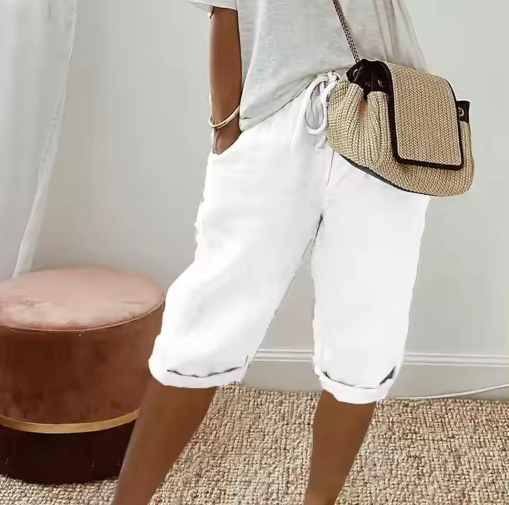 Janet | Full-Length Linen Shorts