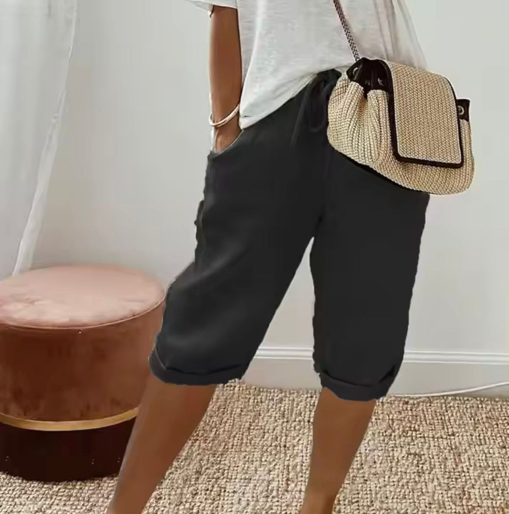 Janet | Full-Length Linen Shorts