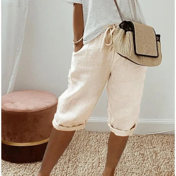 Janet | Full-Length Linen Shorts