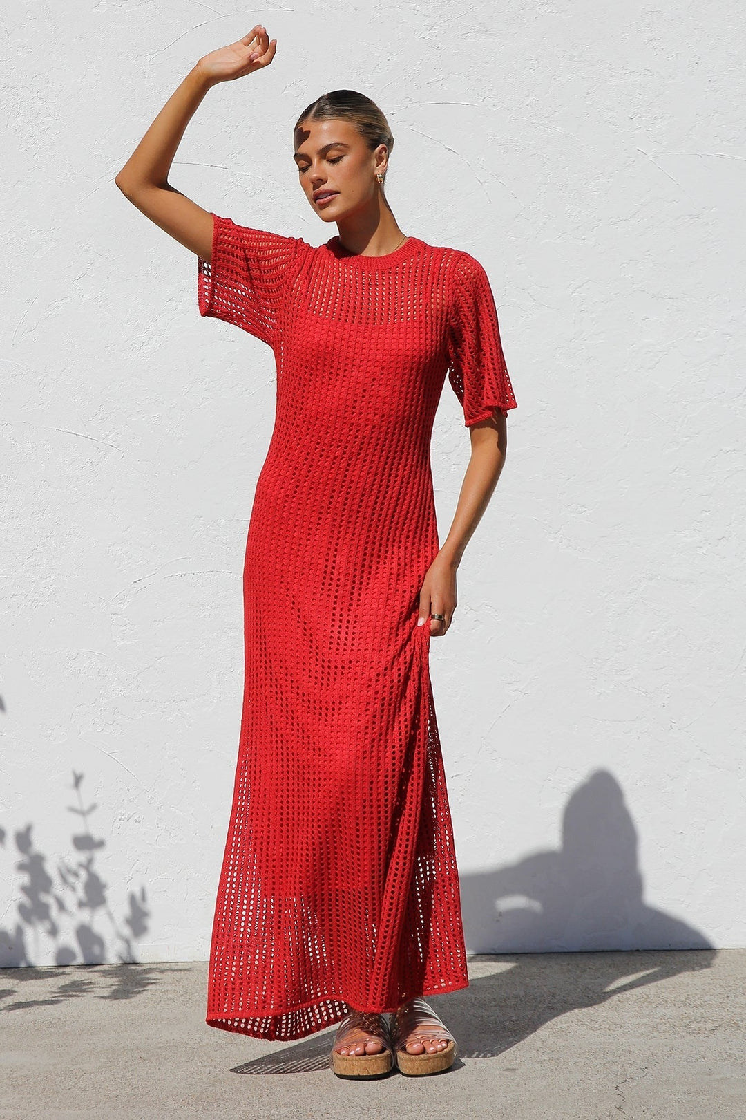 ESSENTIAL - Airlie Natural Crochet Maxi Dress