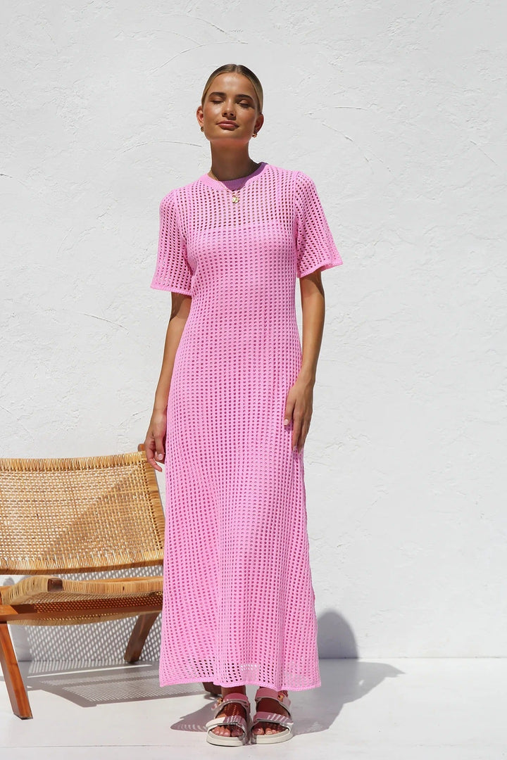 ESSENTIAL - Airlie Natural Crochet Maxi Dress