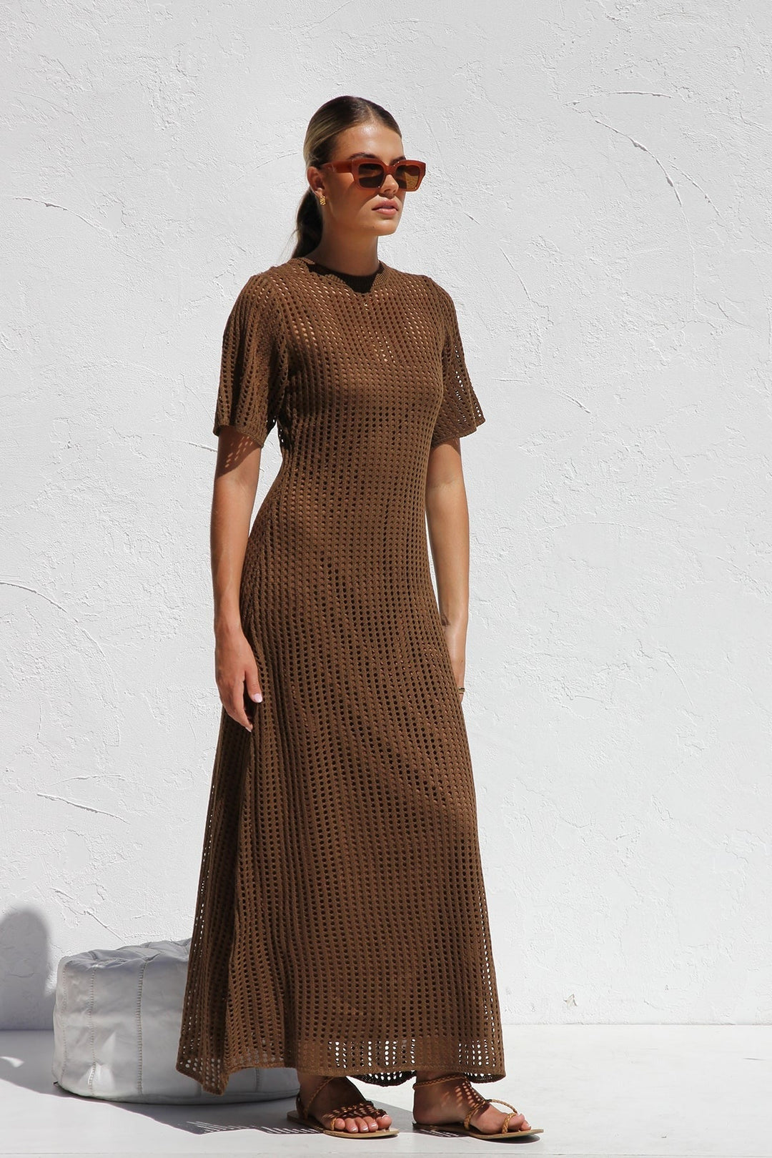 ESSENTIAL - Airlie Natural Crochet Maxi Dress